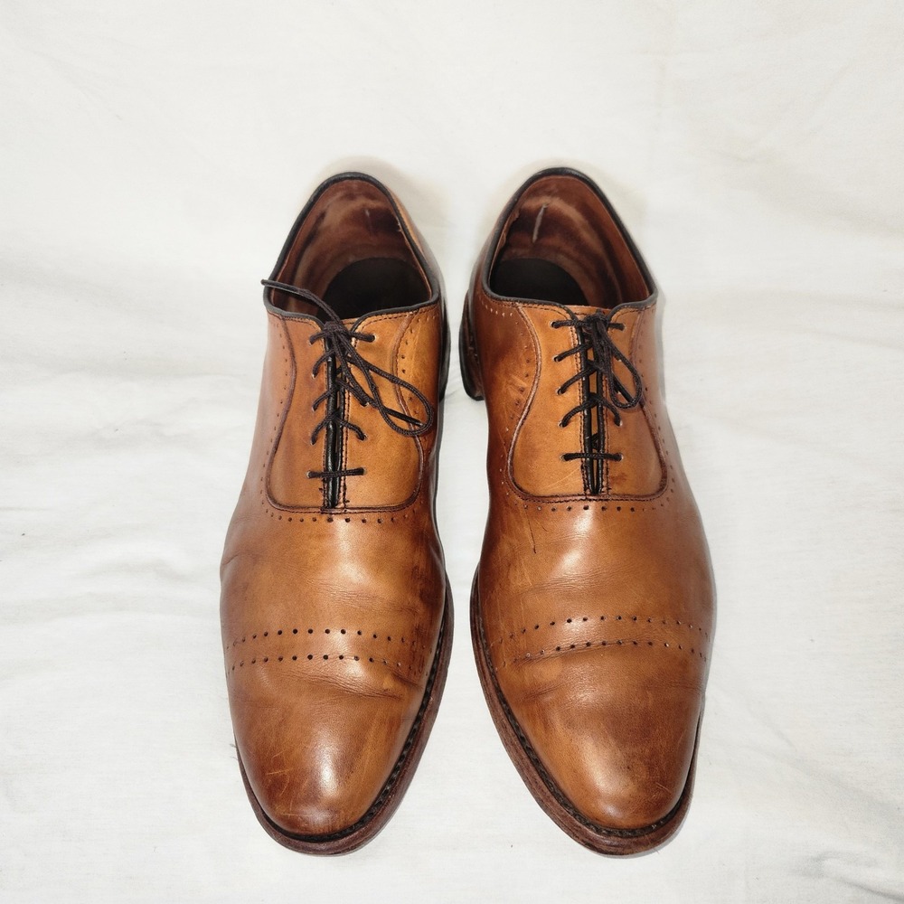 Allen Edmonds Vernon Oxford Brown Brogue Cap Toe Shoes Mens 10.5 D 8810 - Picture 3 of 16